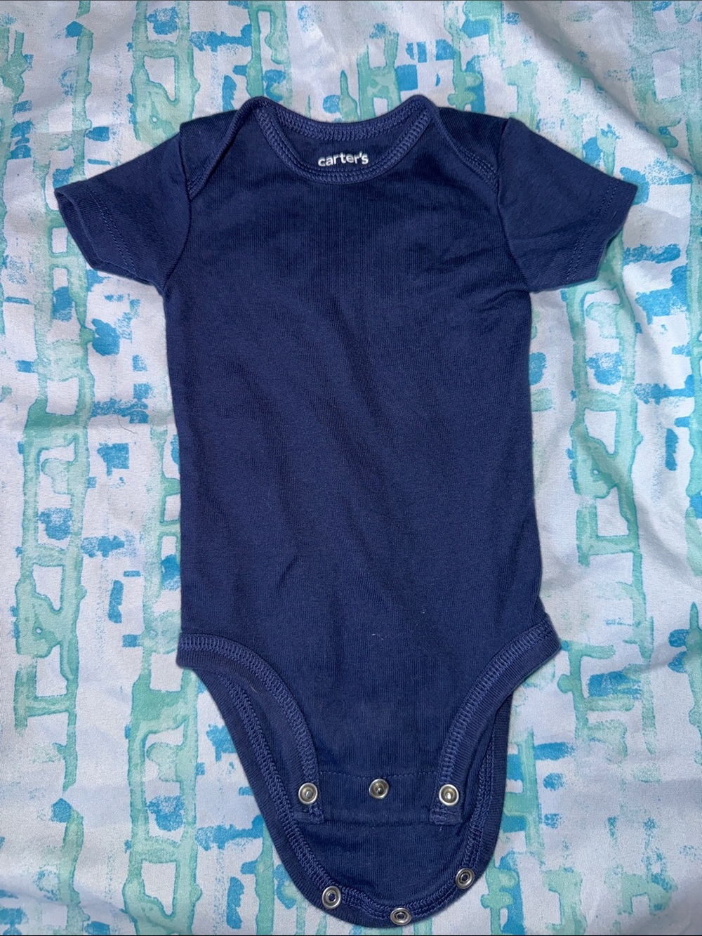 Carter's Deep Navy Short-Sleeve Baby One-Piece